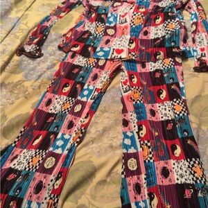 Dressed in LALA Multicolor Patchwork Wide-Leg Pants